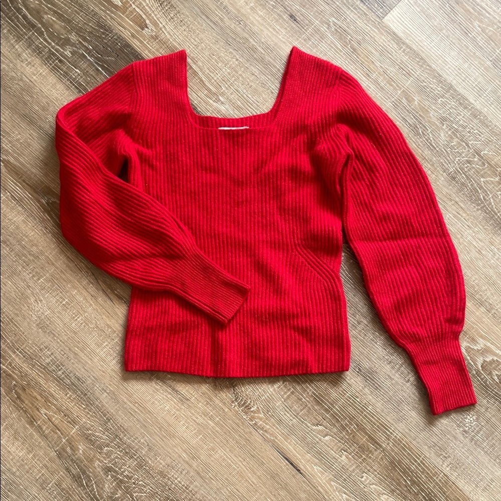 Madewell Red Women's Crew Neck Wool Sweater